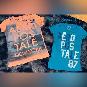 Ladies Aeropostale Tees - Coral and Teal